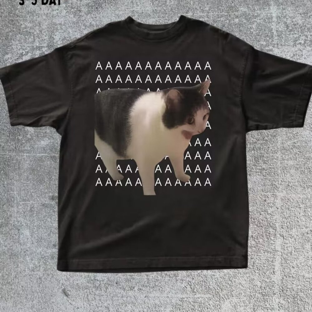Screaming Cat Meme T-Shirt, Funny Internet Meme Tee